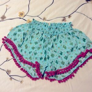 Adorable cactus boxers with Pom Pom fringe! Never worn! 🌵💕 Size Small
